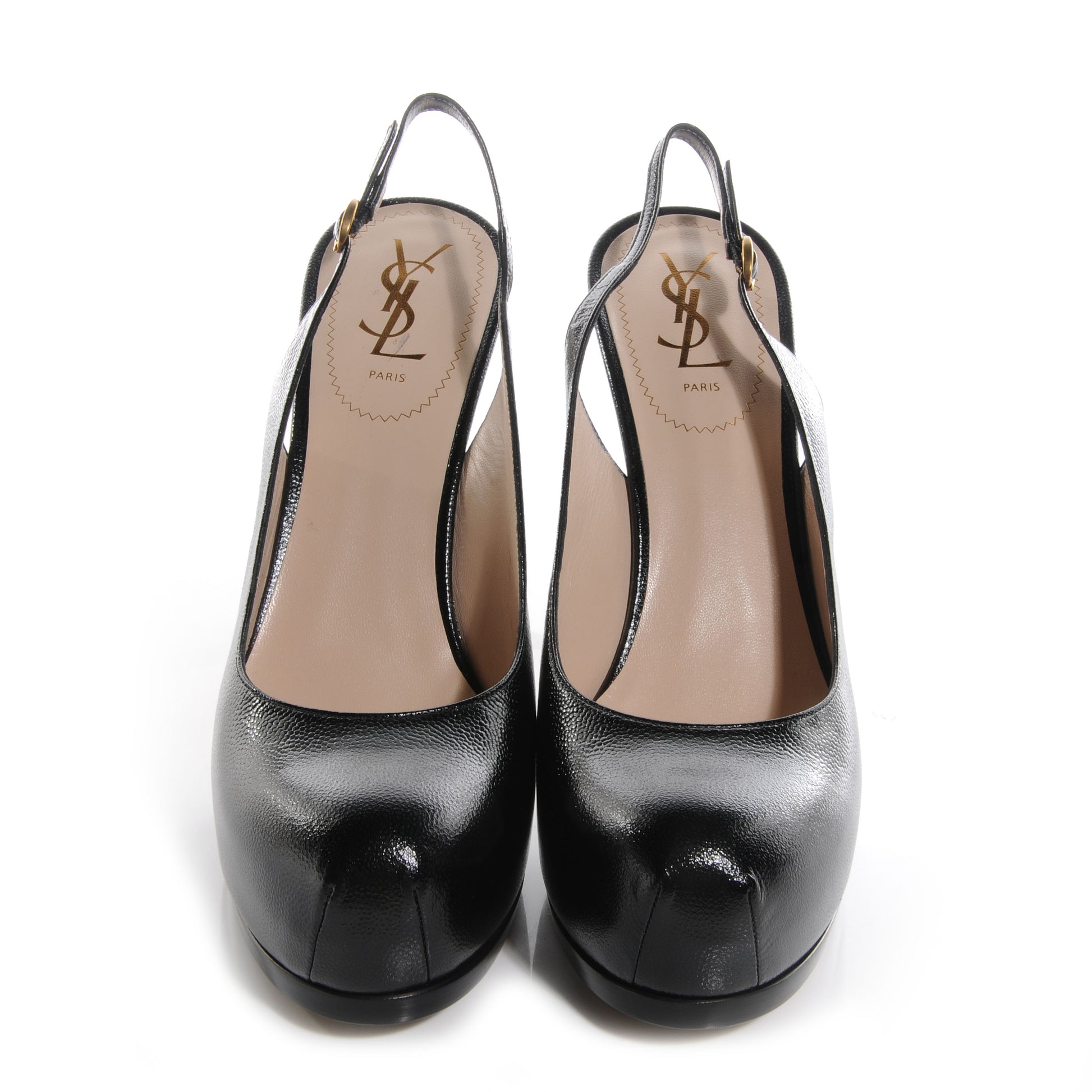 Saint Laurent Vernigolf Tribtoo 80 Slingback Pumps Nero 40.5 2 of 7