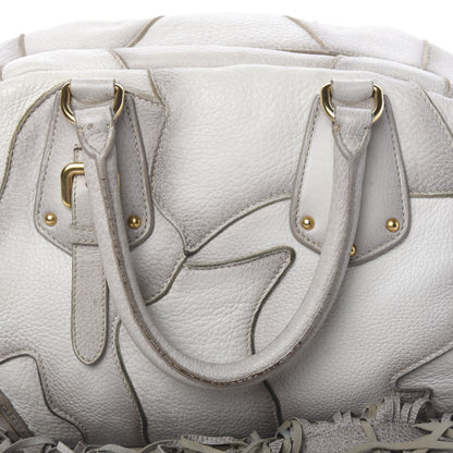 Prada Cervo Patchwork Fringe Bowler Bianco 9 of 17