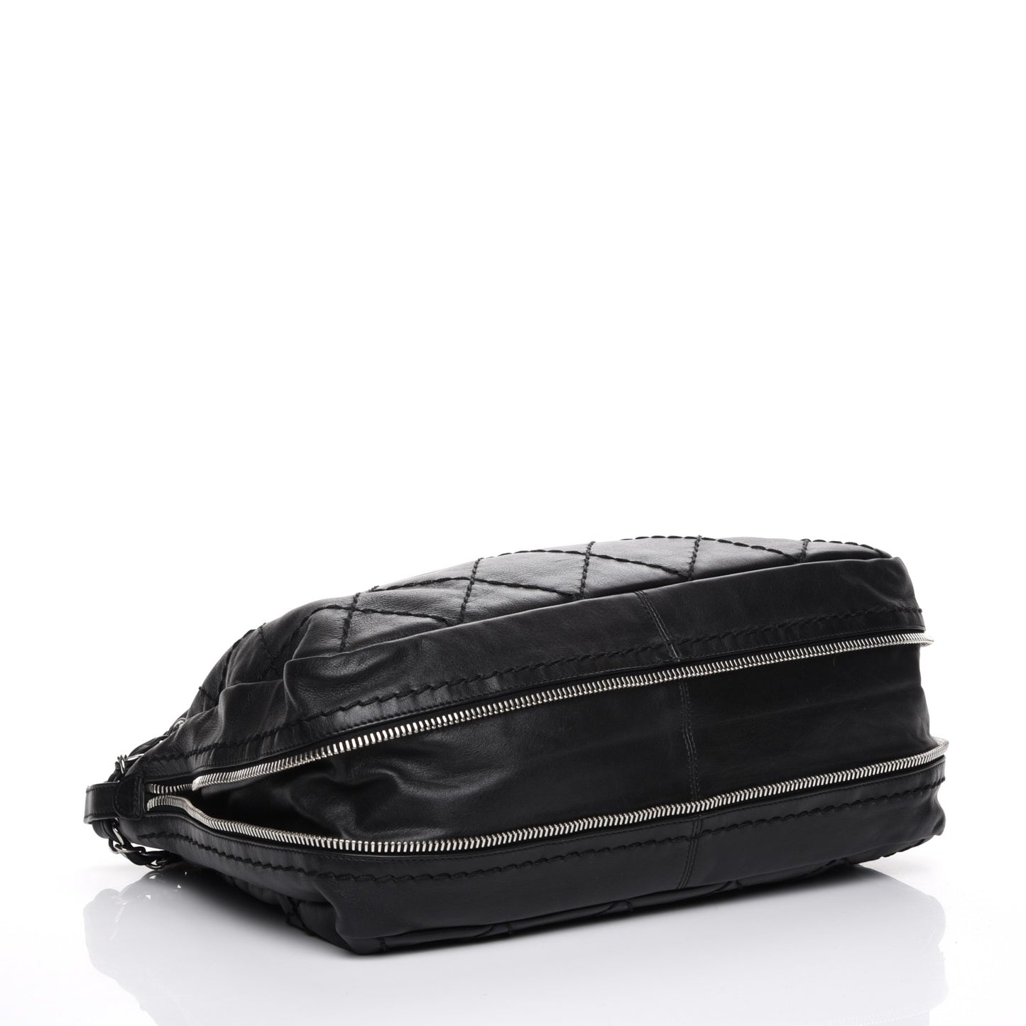 Lambskin Expandable Tote Black