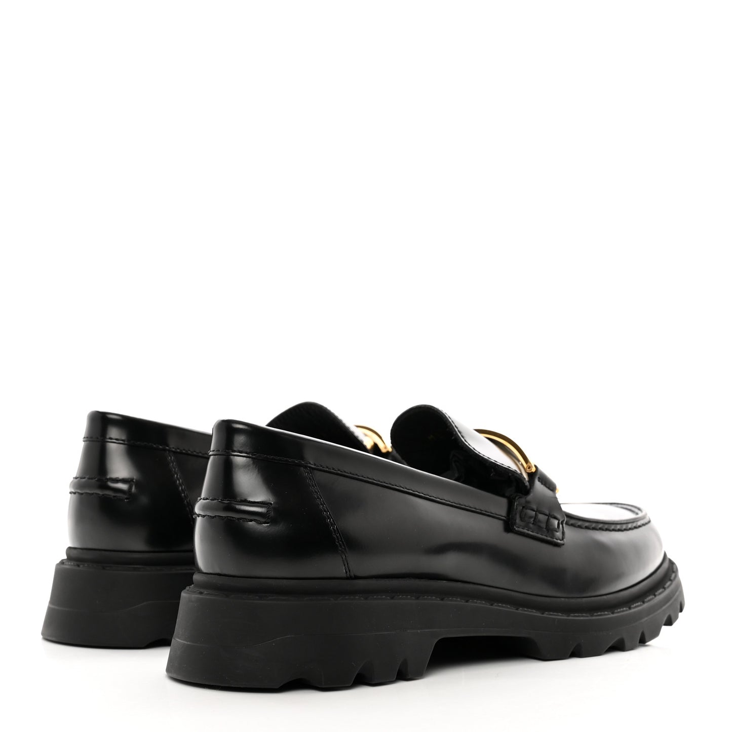 Brushed Calfskin Dior Code Lug Sole 15mm Loafers 38 Black