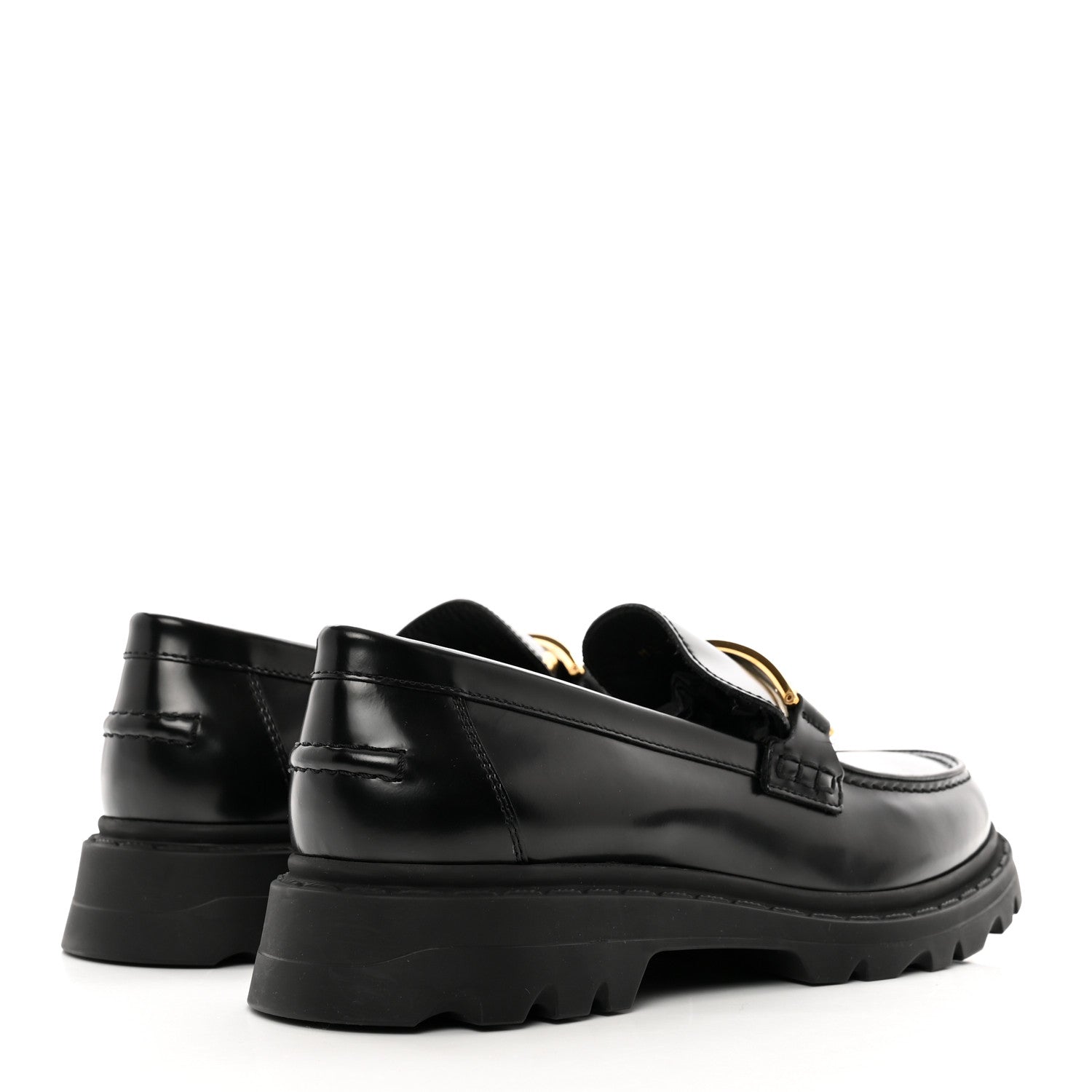 Christian Dior Brushed Calfskin Dior Code Lug Sole 15mm Loafers 38 Black 4 of 8
