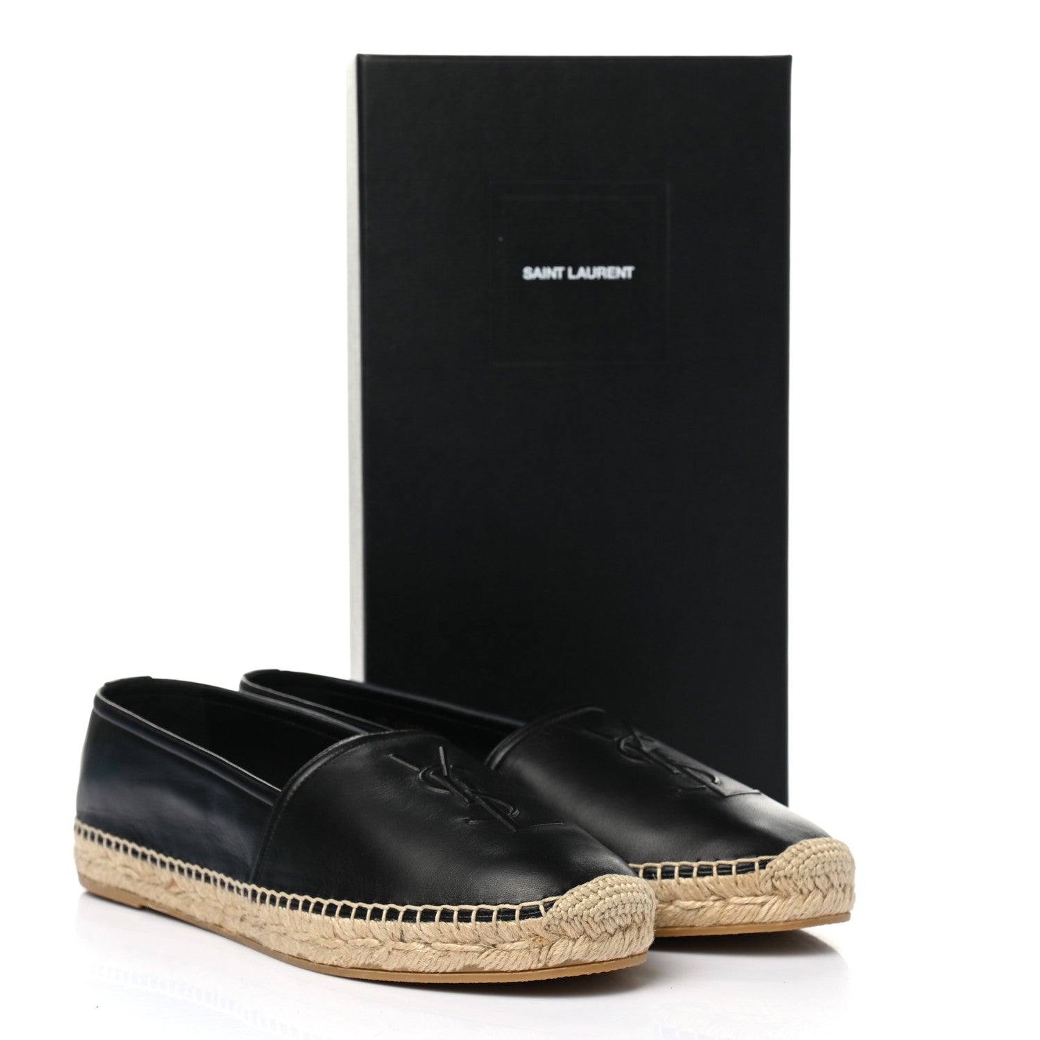 Saint Laurent Lambskin Monogram Espadrilles 41 Black 9 of 9