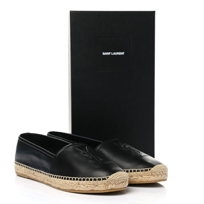 Saint Laurent Lambskin Monogram Espadrilles 41 Black 9 of 9