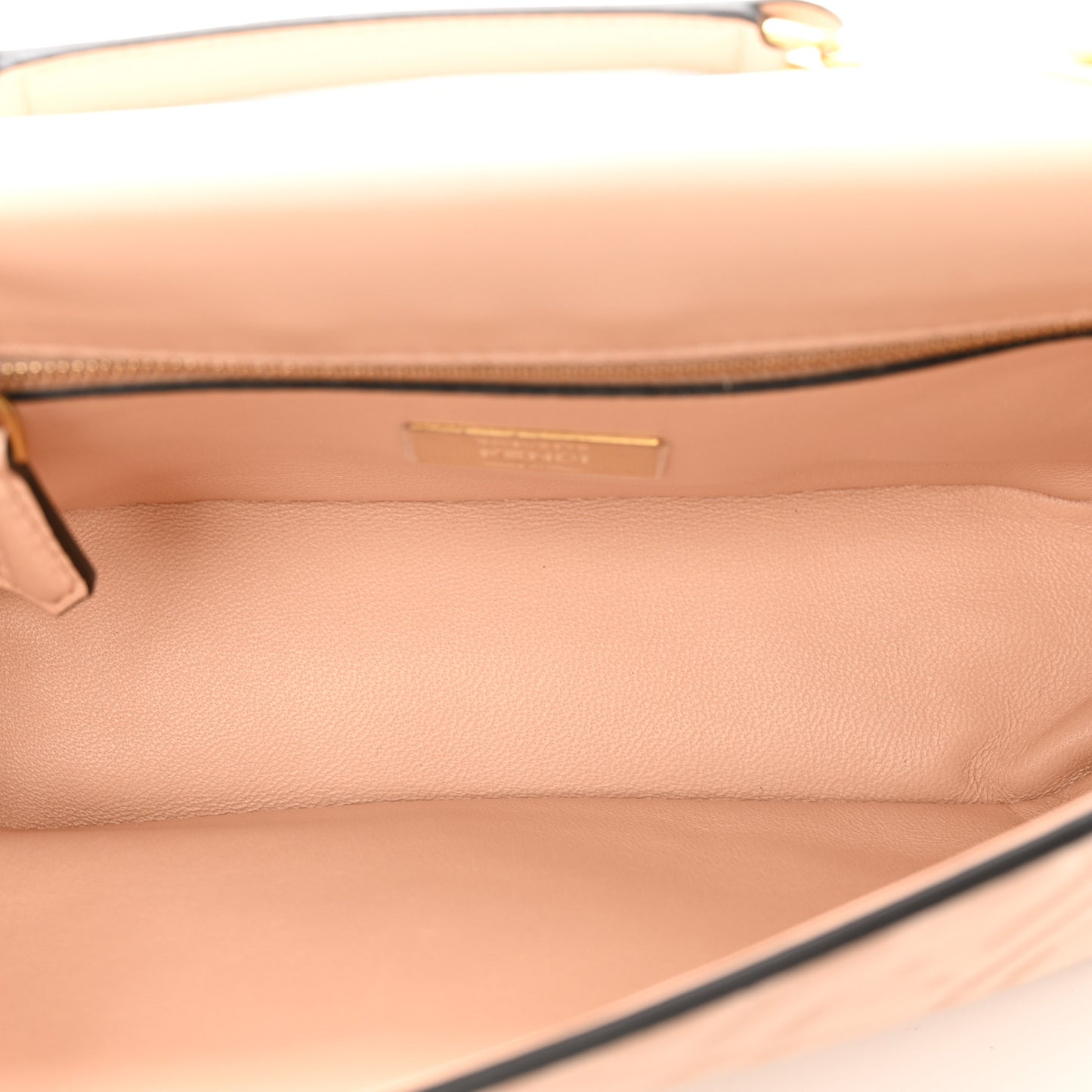 Nappa Small FF Embossed Midi Chain Baguette Light Rose