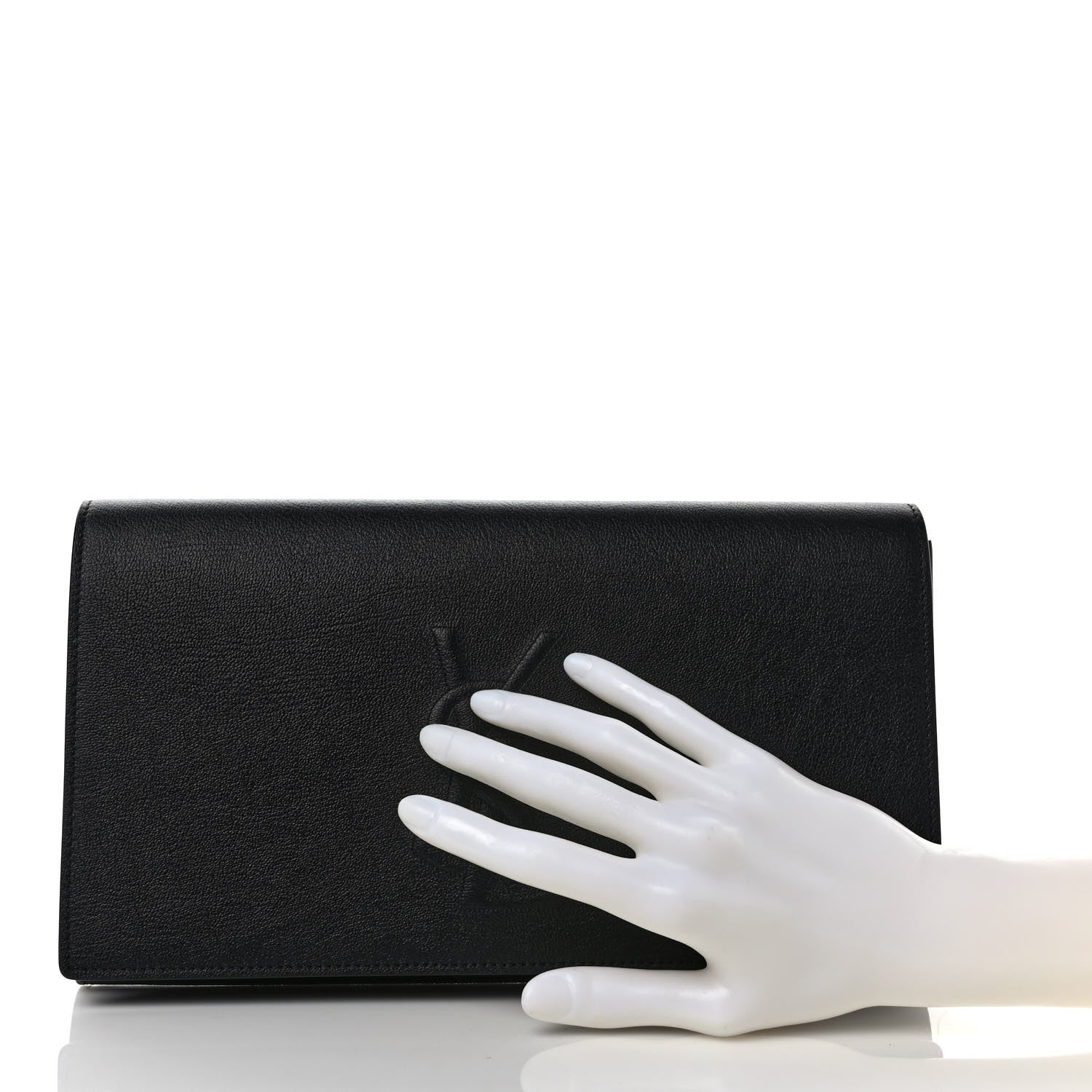 Saint Laurent Calfskin Monogram Large Belle De Jour Clutch Black 2 of 7