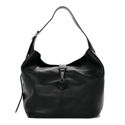 Gucci Amour Grane Calfskin Medium Jackie 1961 Crossbody Bag Black 1 of 9
