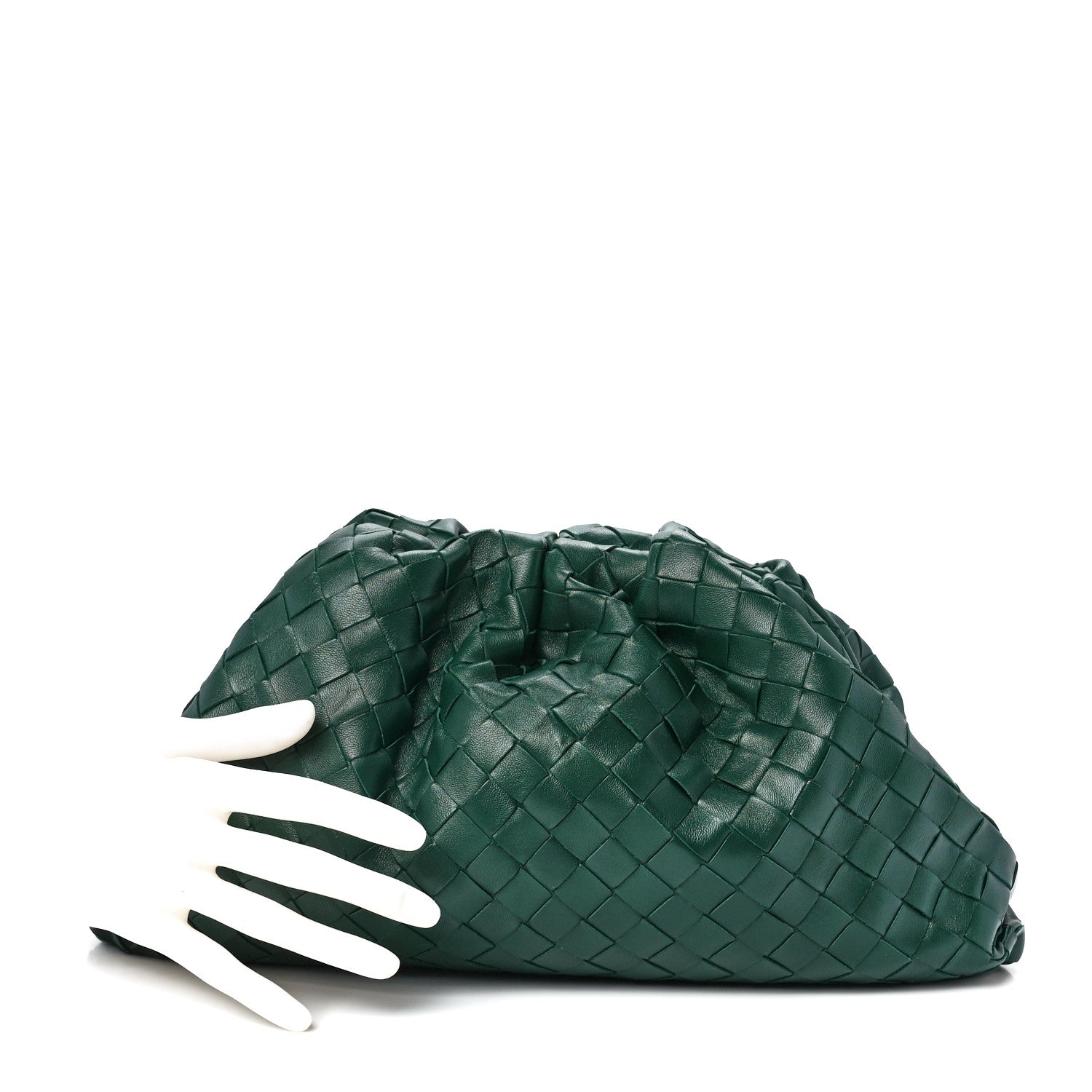 Bottega Veneta Nappa Maxi Intrecciato The Pouch Oversized Clutch Raintree 2 of 12