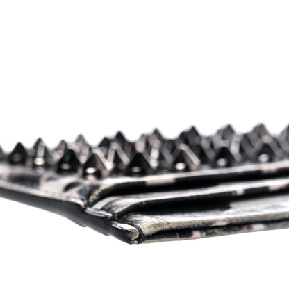 Christian Louboutin Calfskin Marble Print Spikes Card Holder Black 10 of 11