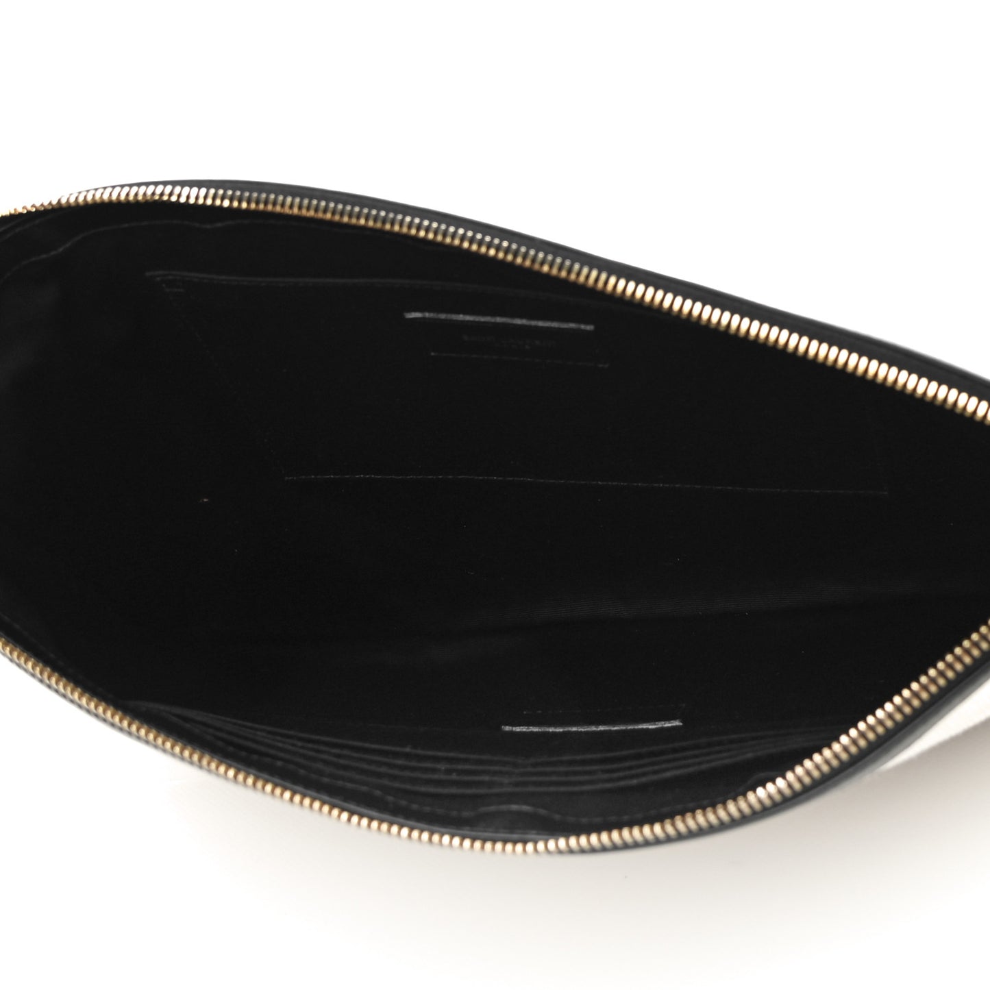 Canvas Monogram Zipped Pouch Beige Black