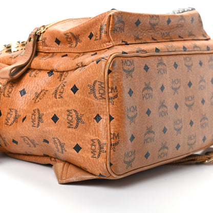 MCM Visetos Studded Medium Stark M Backpack Cognac 7 of 9