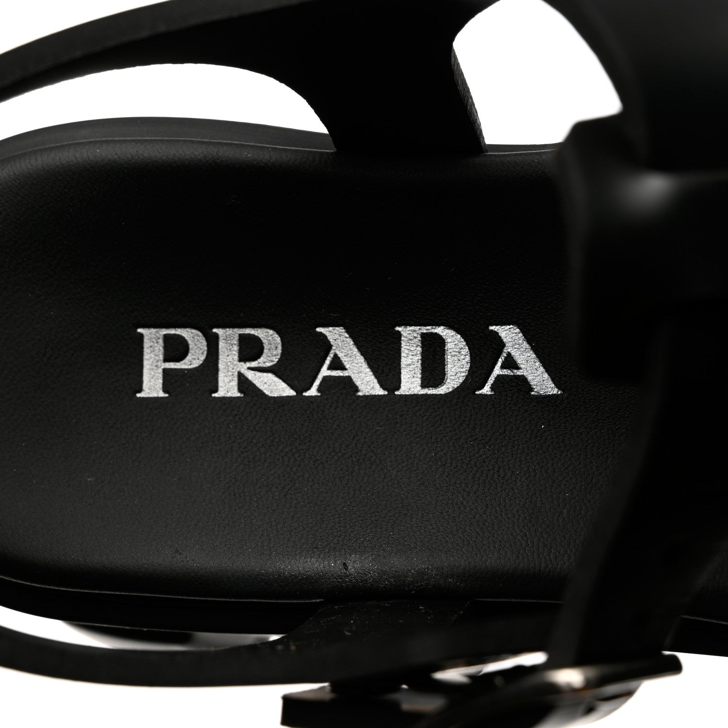 Prada Foam Rubber Triangle Logo Monolith 55mm Cage Sandals 39 Black 7 of 9