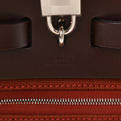 Hermes Military Toile Vache Hunter Herbag Zip 31 PM Rouge H Ebene 7 of 12