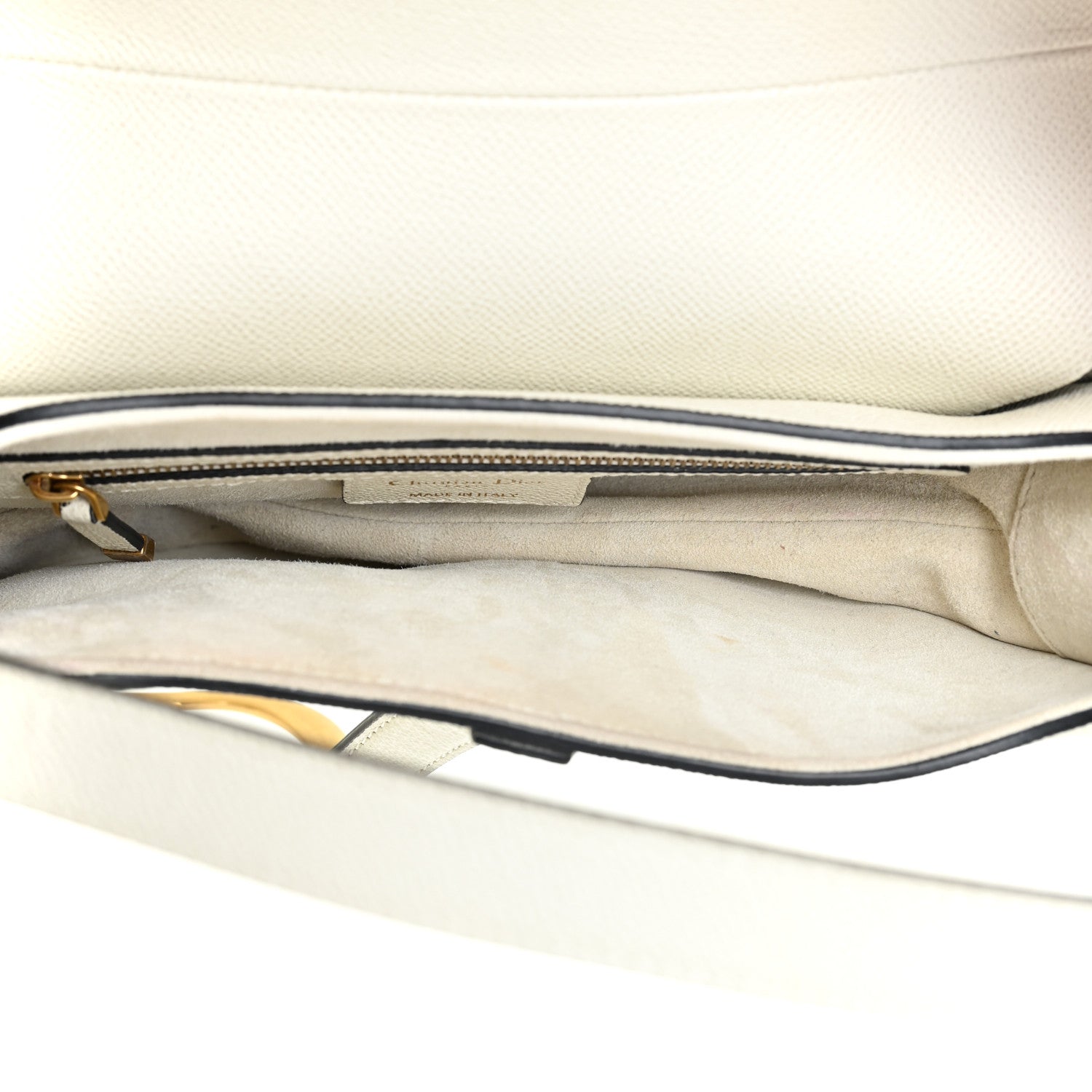 Christian Dior Grained Calfskin Saddle Bag White 5 of 9