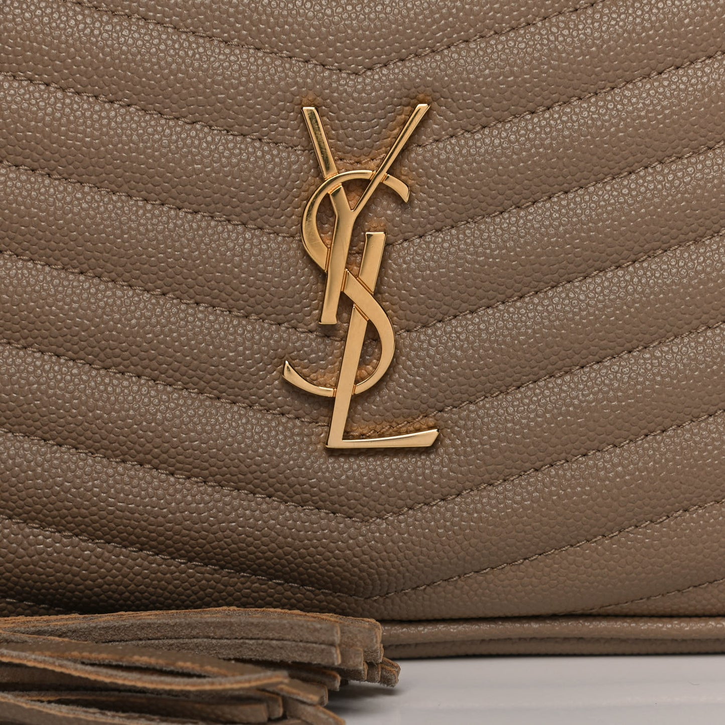 Grain De Poudre Matelasse Monogram Mini Lou Camera Bag Gold Sand