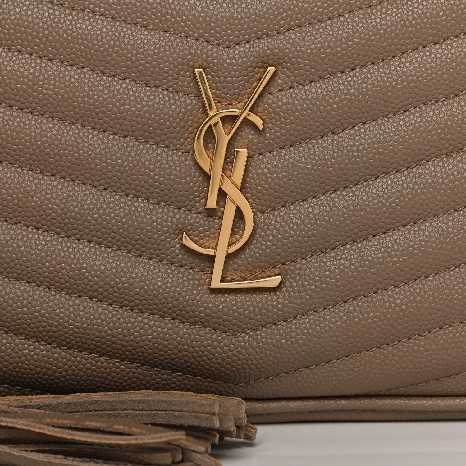 Saint Laurent Grain De Poudre Matelasse Monogram Mini Lou Camera Bag Gold Sand 7 of 12