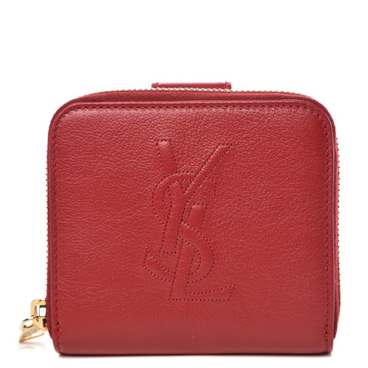 Saint Laurent Calfskin Compact Wallet Red 1 of 7