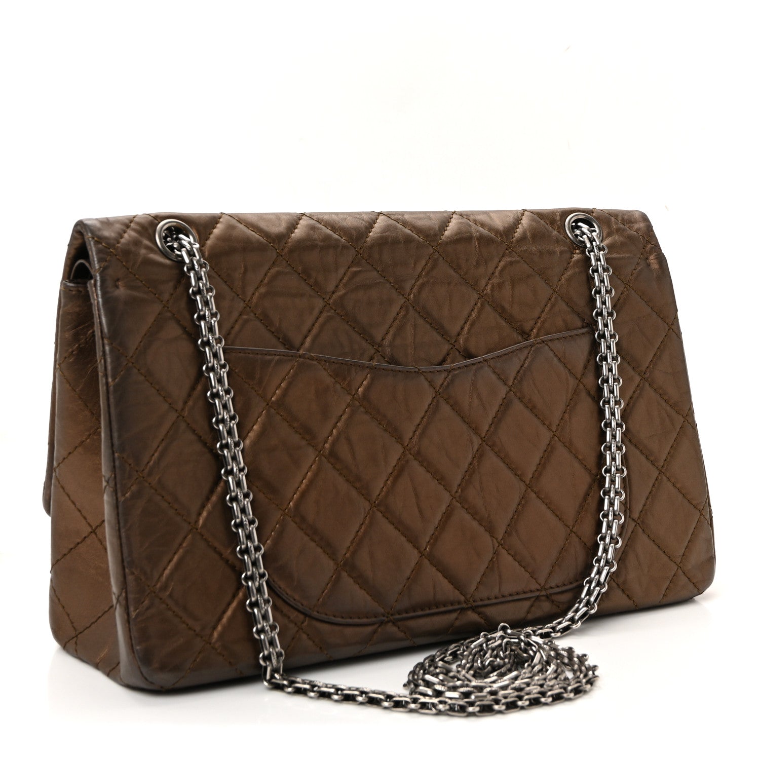 Chanel Metallic Aged Calfskin Quilted 2.55 Reissue 227 Flap Bronze