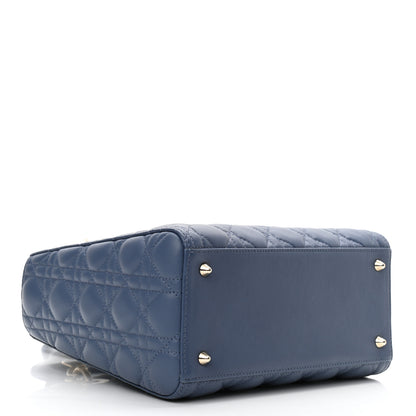 Christian Dior Lambskin Cannage Medium Lady Dior Blue 4 of 10