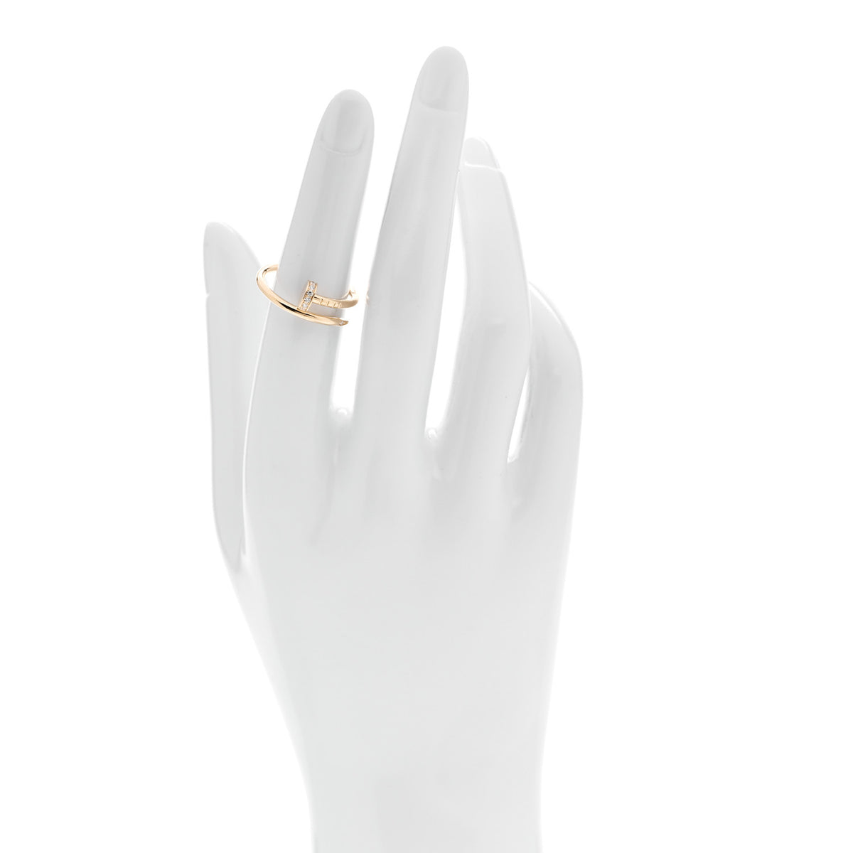 18K Pink Gold Diamond Small Juste Un Clou Ring 52/6
