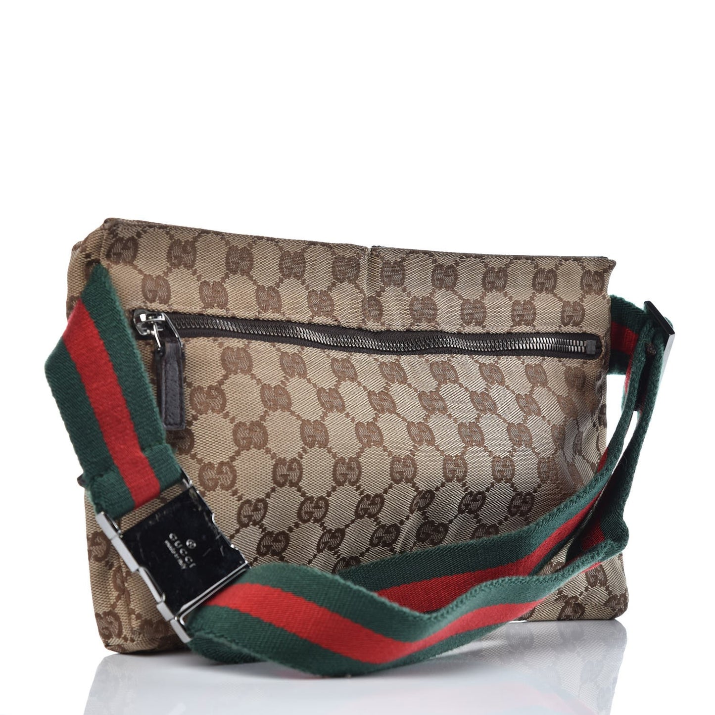 Monogram Web Belt Bag Dark Brown