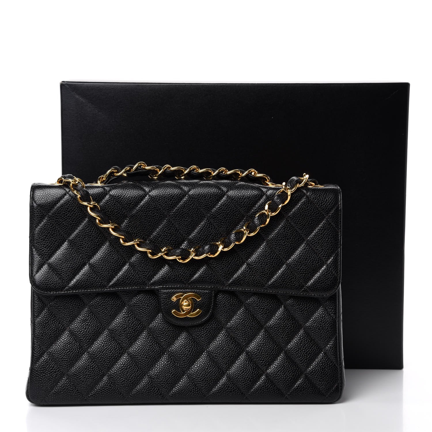 Chanel Caviar Quilted Jumbo Single Flap Black 12 of 12