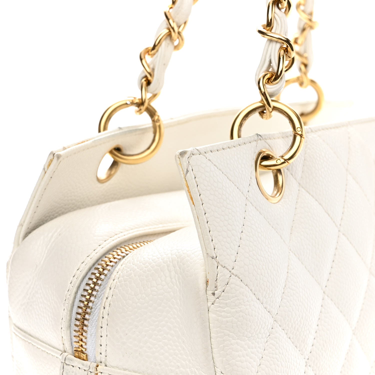 Chanel Caviar Quilted Petit Timeless Tote PTT White 12 of 14