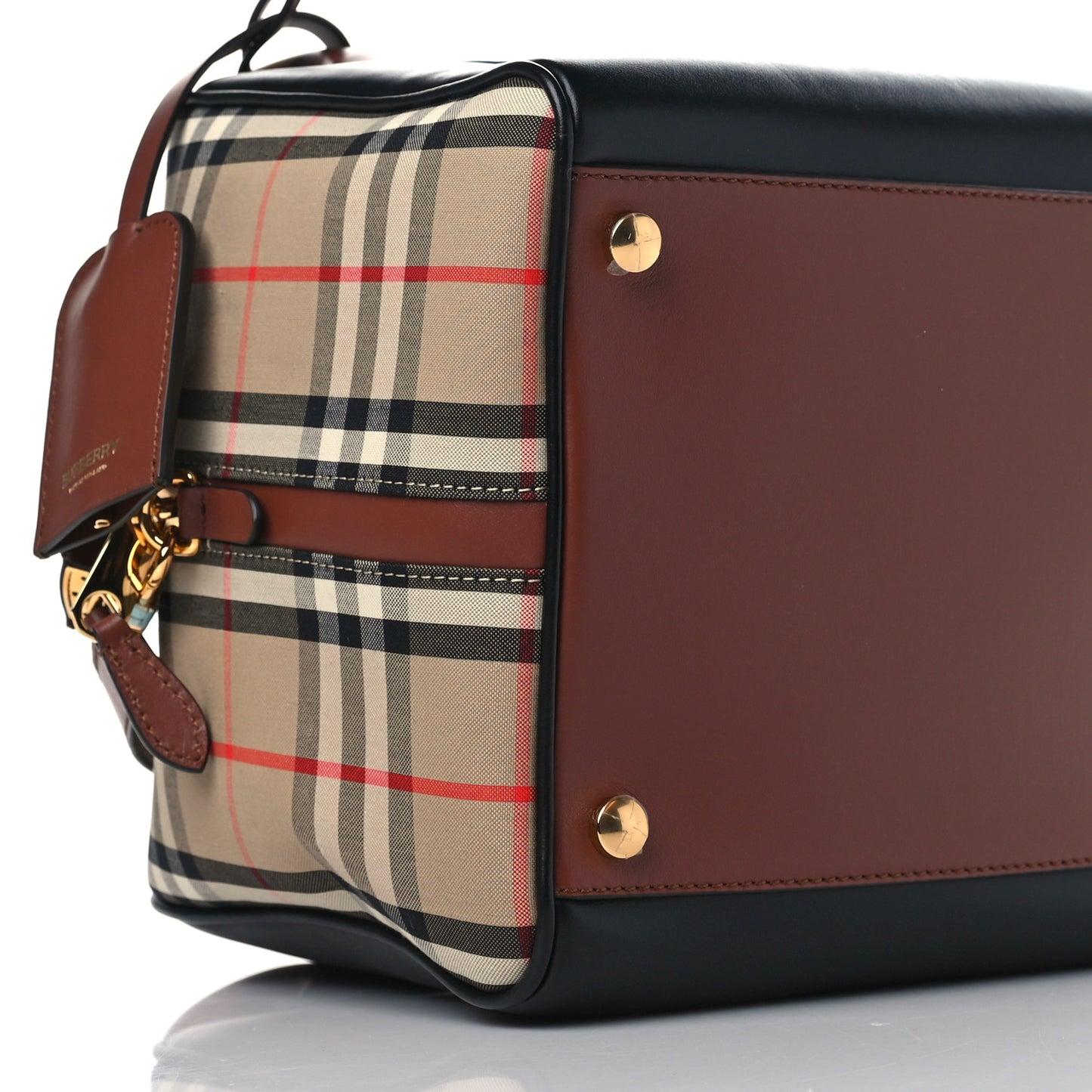 Smooth Calfskin Small Cube Bowling Bag Black
