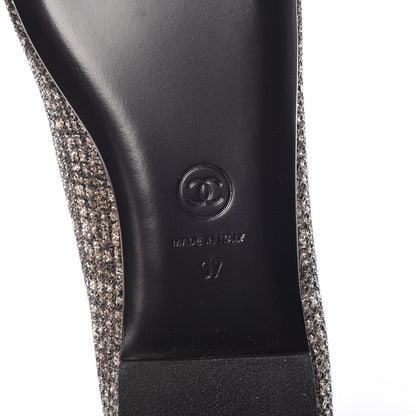 Chanel Fantasy Fabric Grosgrain CC Mocassin Loafers 37 Pink Black 6 of 9
