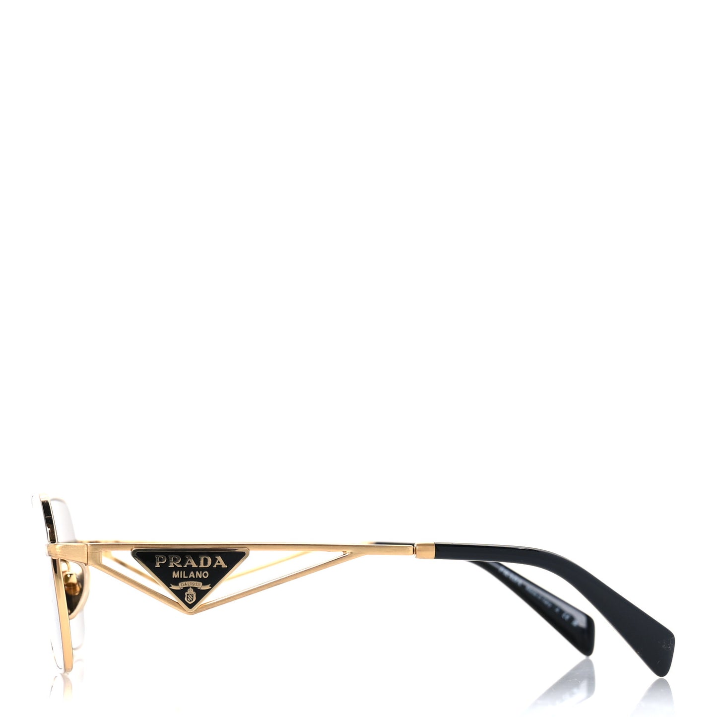 Metal Symbole Triangle Logo Sunglasses SPR A51 Gold Brown