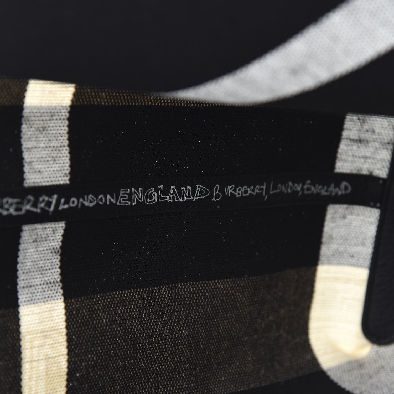 Burberry Coated Canvas Mega Check Medium Doodle Tote Black White 7 of 10