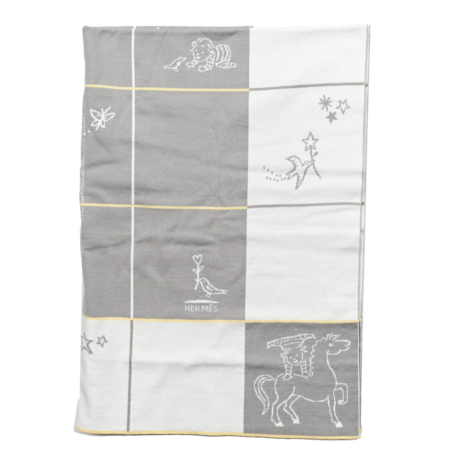 Hermes Wool Cashmere Cabriole Blanket Gris Perle 1 of 3