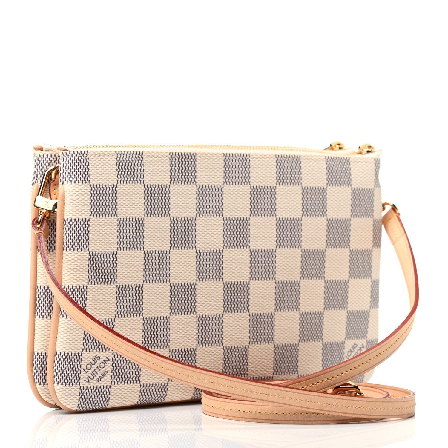 Louis Vuitton Damier Azur Double Zip Pochette 2 of 3