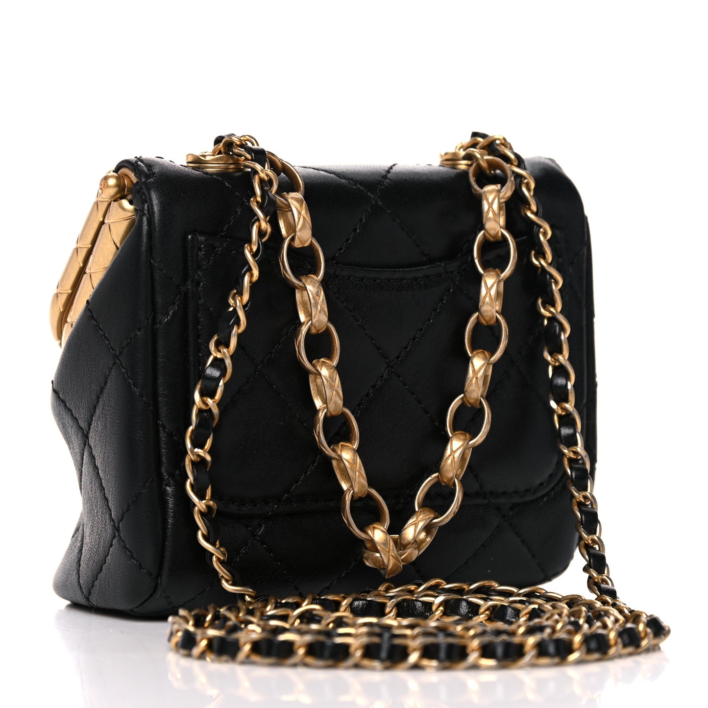 Lambskin Quilted Small My Crush Bag Black