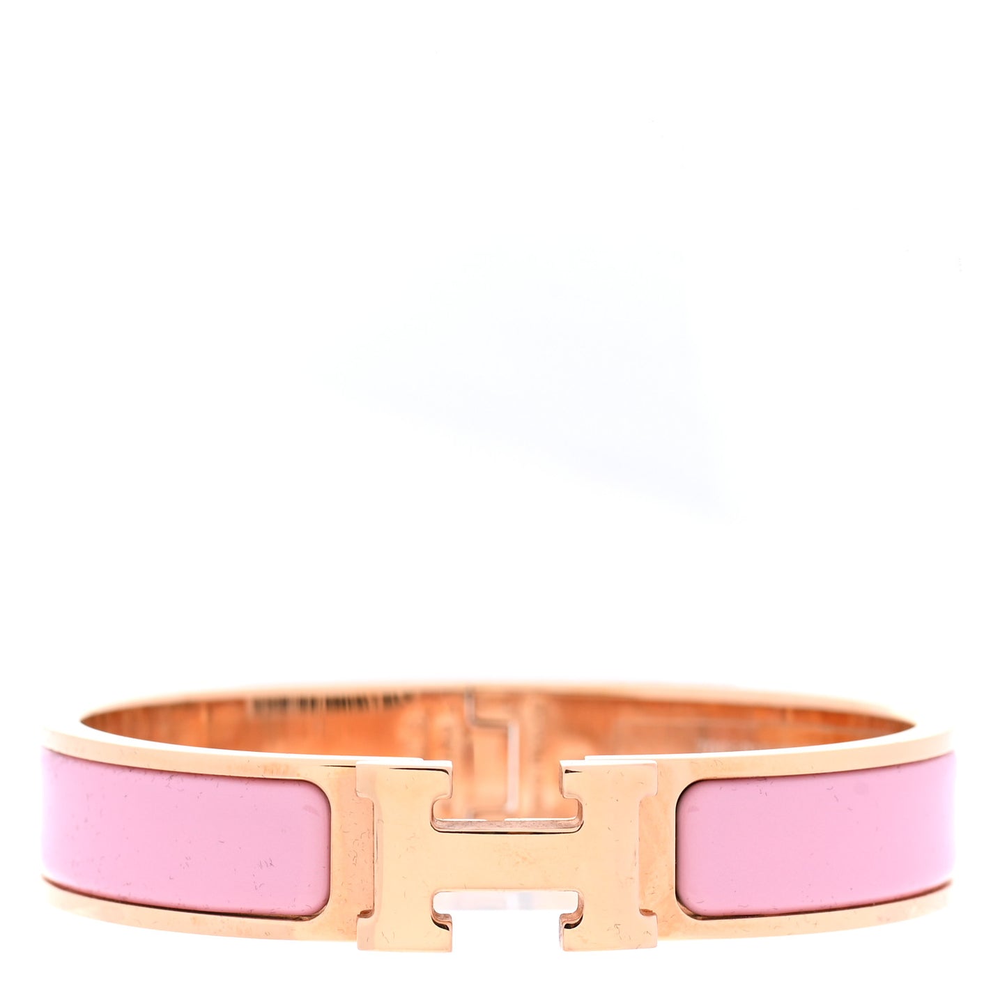 Enamel Narrow Clic Clac H Bracelet PM Rose Delirium