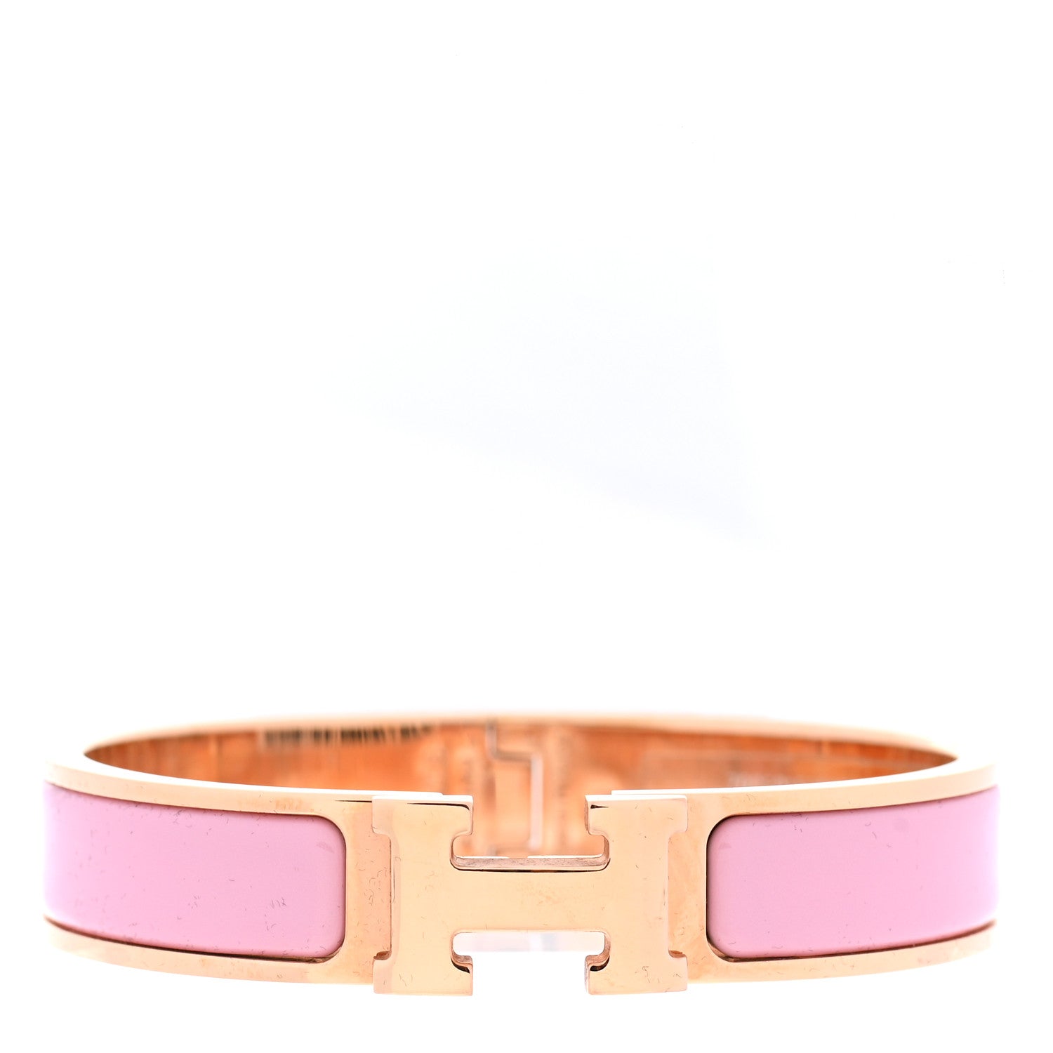 Hermes Enamel Narrow Clic Clac H Bracelet PM Rose Delirium 1 of 5