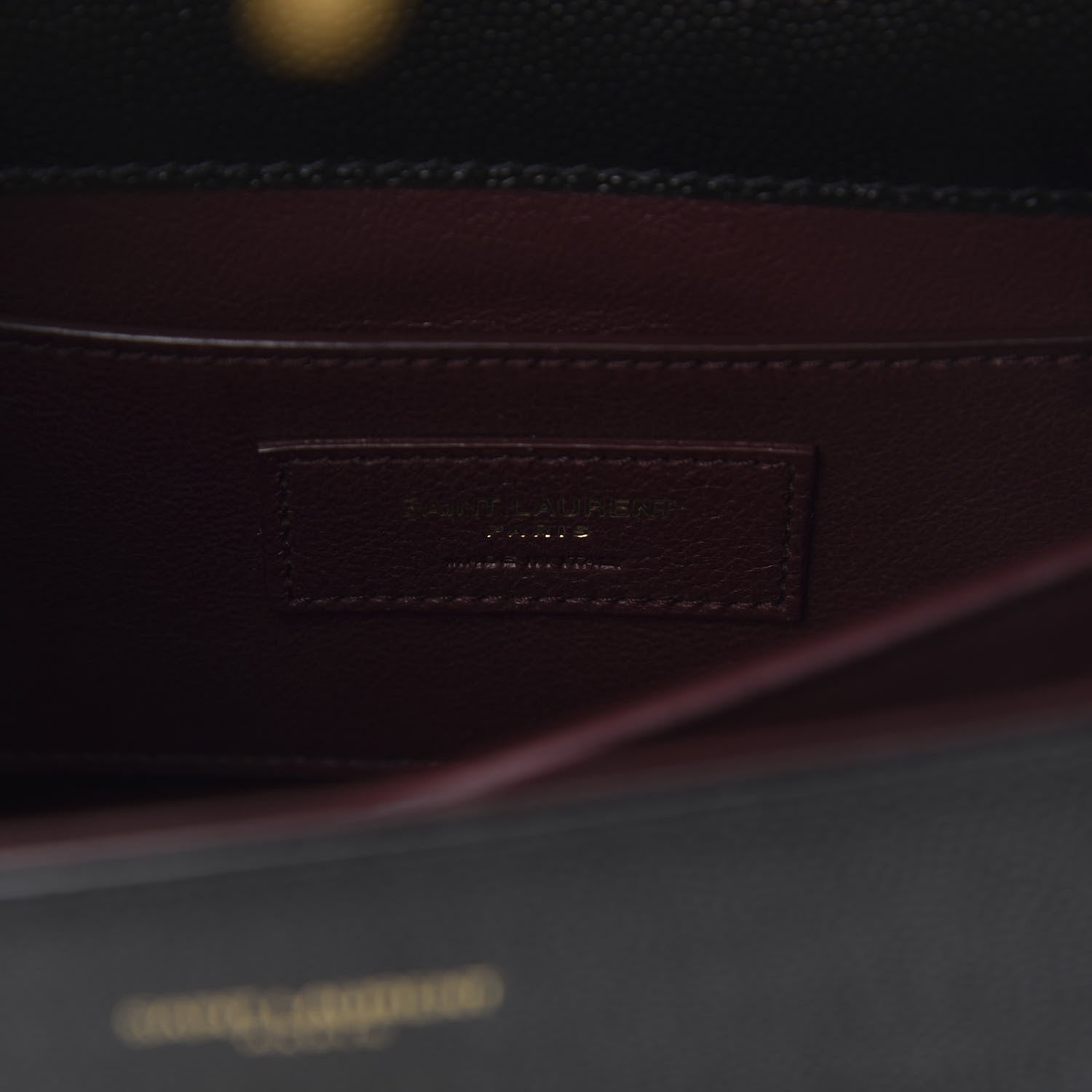 Saint Laurent Grain de Poudre Mini Classic Monogram Cassandra Top Handle Black Rouge Legion 7 of 10