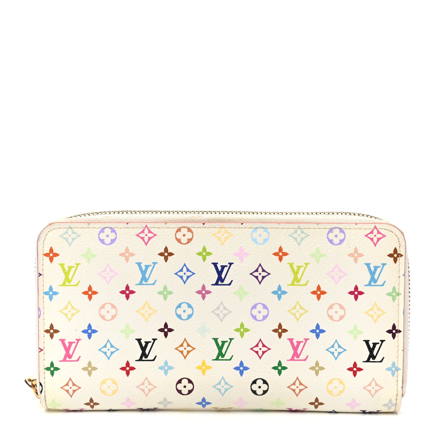 Louis Vuitton Monogram Multicolor Zippy Wallet White Orange 1 of 7