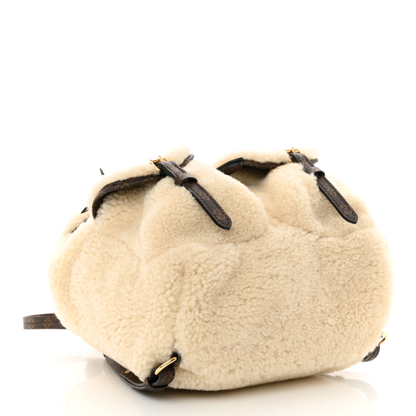 Monogram Shearling Ski Backpack Cream