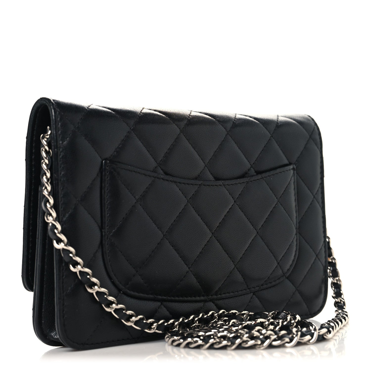 Chanel Lambskin Quilted Wallet On Chain WOC Black 3 of 13