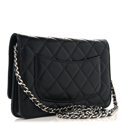 Chanel Lambskin Quilted Wallet On Chain WOC Black 3 of 13