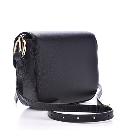 Prada Saffiano Lux Embleme Flap Shoulder Bag Black 3 of 8