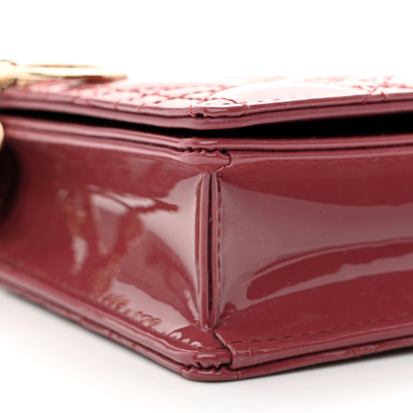 Patent Cannage Lady Dior Clutch Mallow Rose