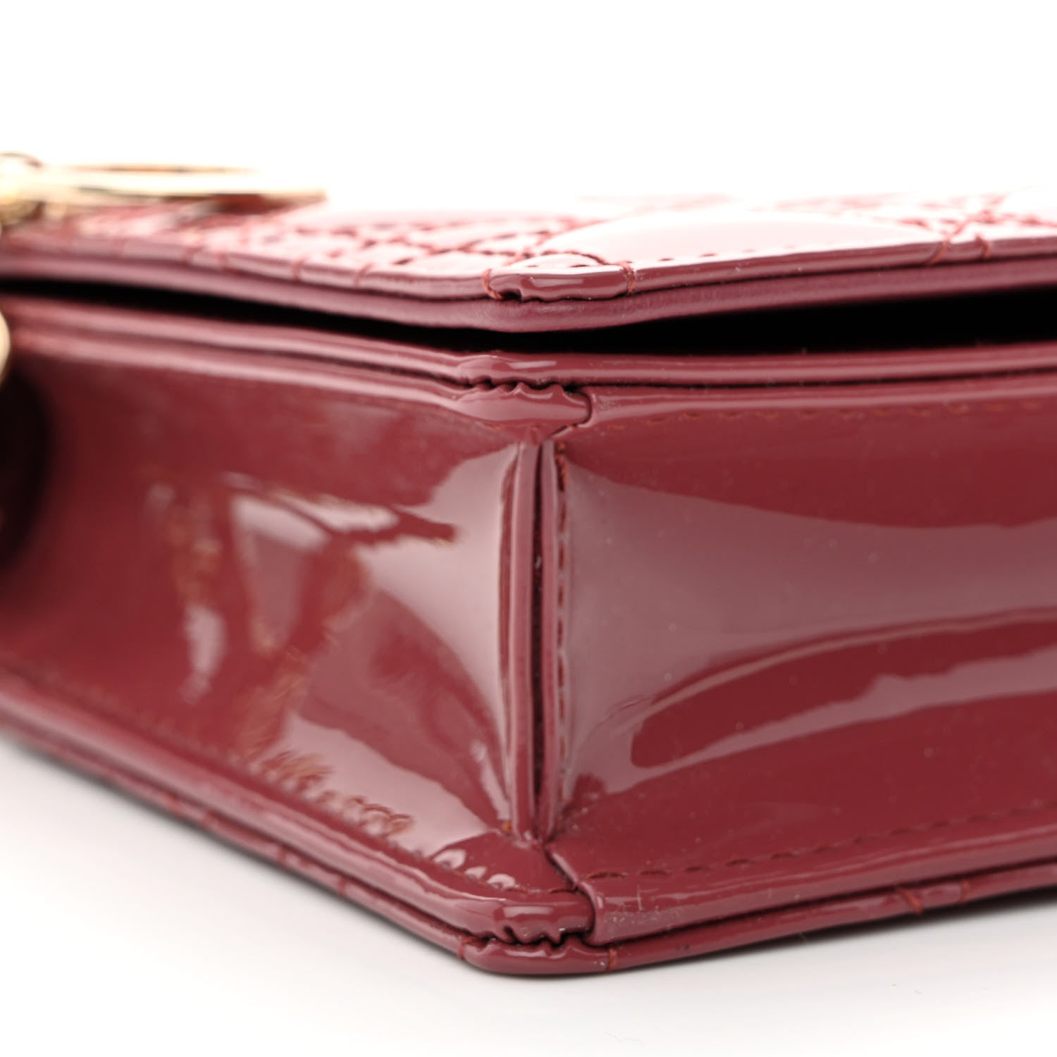 Christian Dior Patent Cannage Lady Dior Clutch Mallow Rose 13 of 14