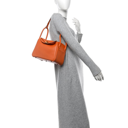 Hermes Taurillon Clemence Lindy 26 Orange 2 of 11