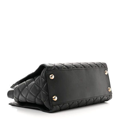 Chanel Calfskin Quilted Small Chic and Soft Shopping Tote Black 6 of 15