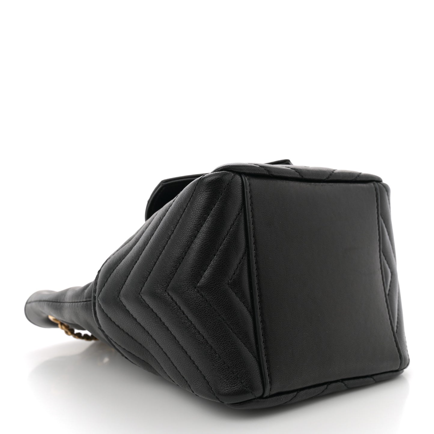 Lambskin Matelasse Monogram Joe Nano Bucket Bag Black