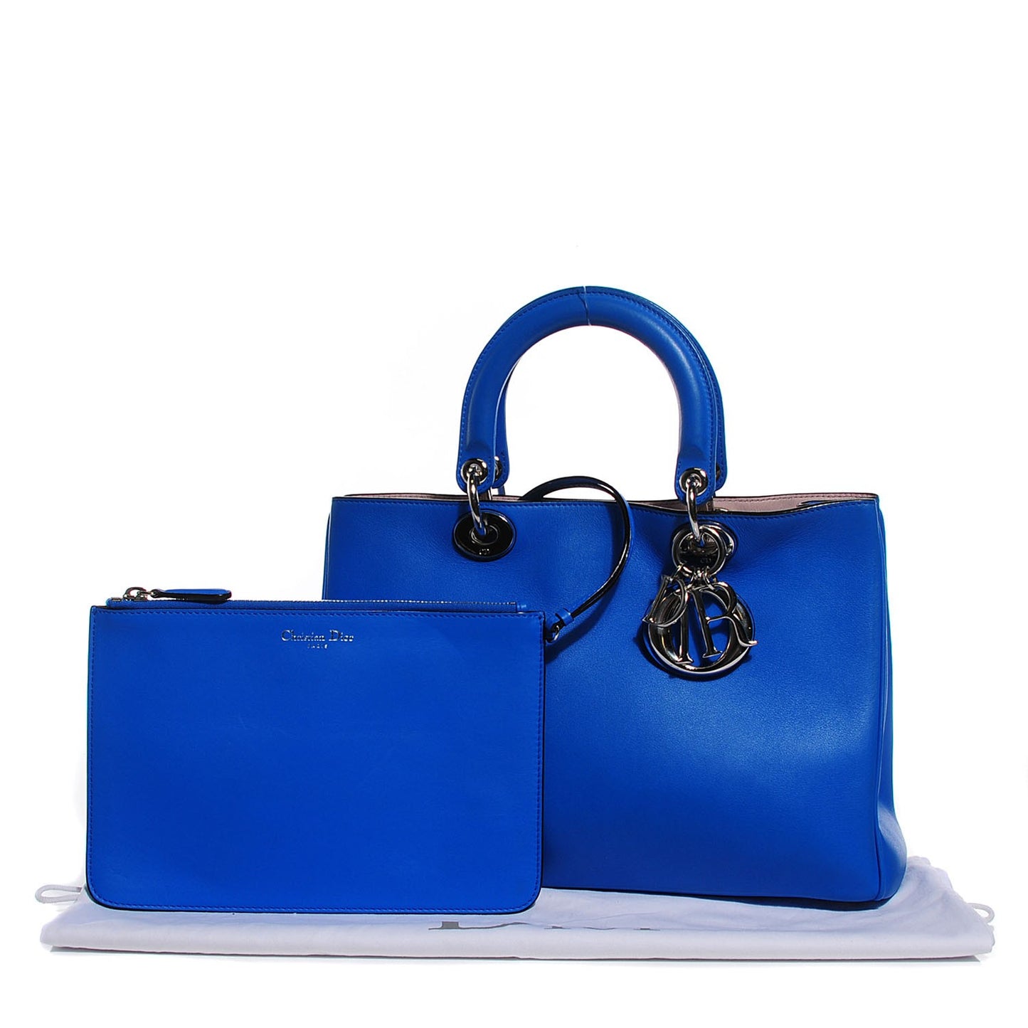 Calfskin Medium Diorissimo Bag Blue Persan