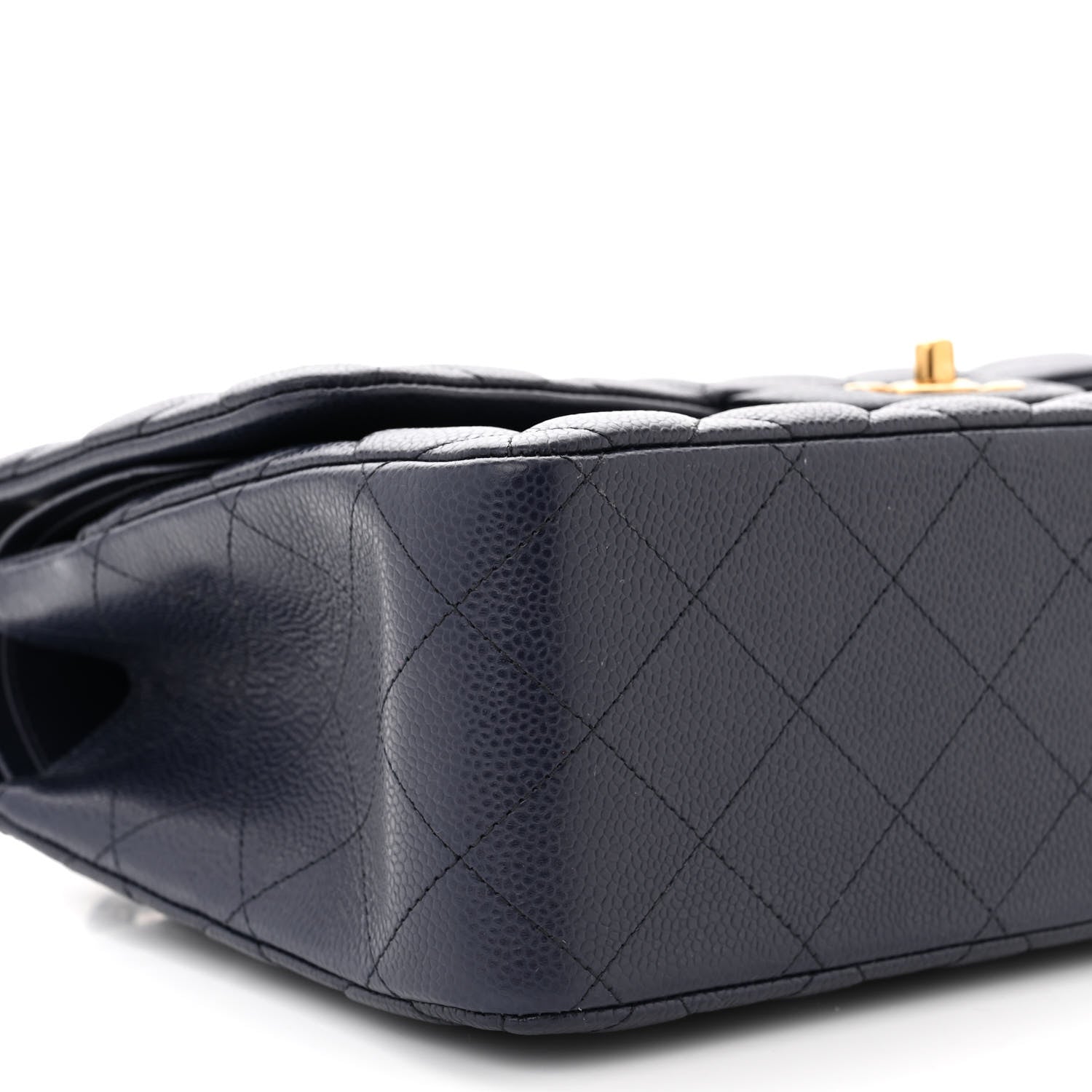 Chanel Caviar Quilted Jumbo Double Flap Navy Blue 9 of 12
