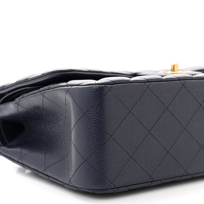 Chanel Caviar Quilted Jumbo Double Flap Navy Blue 9 of 12