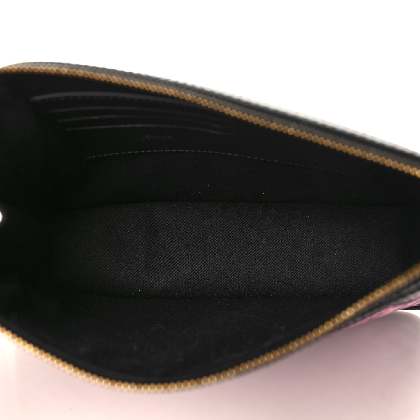 Coated Canvas Large La Greca Signature Pouch Black Pink